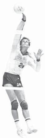 UCLA S VOLLEYBALL HALL OF FAMERS Kirk Kilgour (13) was the first volleyball player inducted into the UCLA Athletics Hall of Fame as a charter member in 1984.