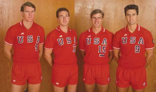 SALUTING UCLA S OLYMPIANS The 1988 gold-medal winning U.S. Olympic Team featured four former UCLA greats (l-r): Doug Partie, Dave Saunders, and Ricci Luyties, Saunders and Kiraly also helped the U.