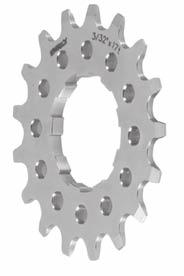 They re ideal for singlespeed, fixed-gear, or tandem timing chain applications in part because stainless doesn t wear as fast as aluminum (and of course it doesn t rust either).