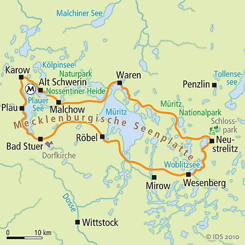 1. day Waren arrival Take-over and adaption of bikes to 5 p.m. 2. day Waren - Neustrelitz 55 km Your first stage leads you through the Müritz National Park.