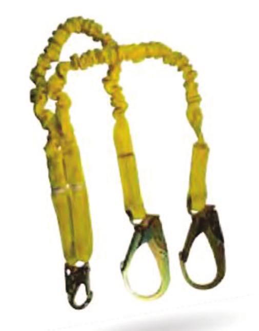 Integrated energy absorber Figure 33: Example of an energyabsorbing lanyard. Figure 30: Examples of unsafe practices where an energy absorber are fitted incorrectly or bypassed.