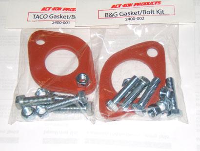 Red rubber flange, 2" diameter. Each kit includes 2 gaskets with nuts and bolts for installation. 2400-001.............................................. TACO Gasket/Bolt Kit 2400-002.