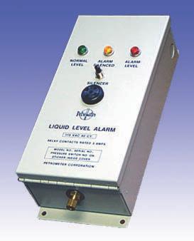 A number of control activities may be achieved when a pressure switch setting is tripped at a predetermined tank-content level.
