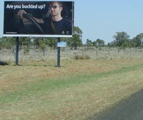 buckled up? These same billboards offered a fatigue message during the 2011 Regional Road Inspection Tour.