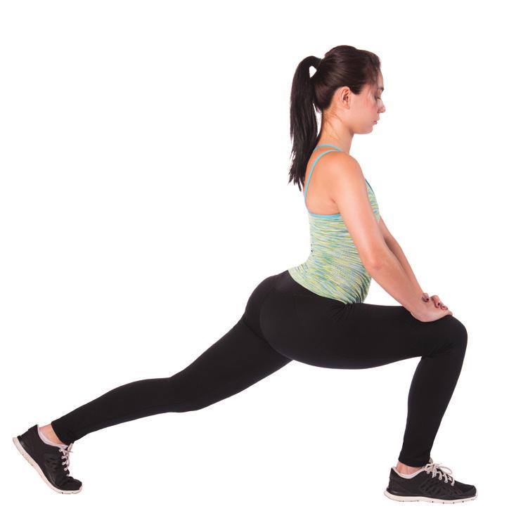 Hold for 15-30 seconds, then slowly return to the lunge position