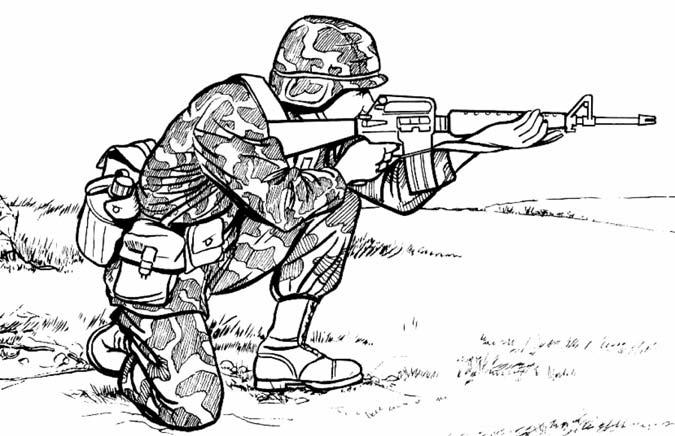 KNEELING UNSUPPORTED FIRING POSITION This position is assumed quickly, places the Soldier high enough to see over small brush, and provides a stable firing position (Figure 7-3).