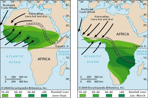 Figure 17 African Monsoons Local Air Movements (Föhn Winds) This is a general term for warm dry wind blowing downwards on