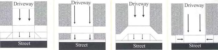 Figure 15 illustrates good or acceptable design practice Figure 15 Driveway Crossings Good Design Driveway crossings with wide level sidewalks Good Design Driveway crossings with level sidewalk