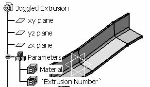 This was accomplished using a spreadsheet and the Extrusion Profile sketch. The following step will show you how to apply joggle information to the selected extrusion.