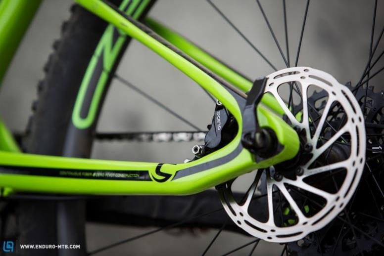 The rear brakes are tidily integrated into the rear triangle. The spec Would Cannondale ever put anything but a Lefty for the front suspension?