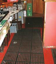 Bar Safeguards Provide equipment so that spills can be cleaned up immediately Identify danger areas where the floor is likely to become slippery and/or get damaged, e.g. near ice machines.