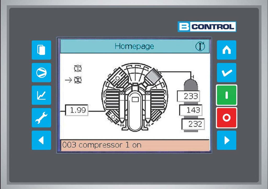 12 FEATURES AND HIGHLIGHTS B-NITROX SYSTEMS BAUER KOMPRESSOREN COMPRESSOR CONTROL UNITS Safe, secure monitoring of system functions and a control unit aligned to the system are essential for