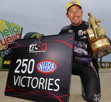 Beyond winning for the 17th time in his professional career, the 2012 world champion made NHRA history by becoming the first driver in a Funny Car to record four consecutive runs below 4 seconds when