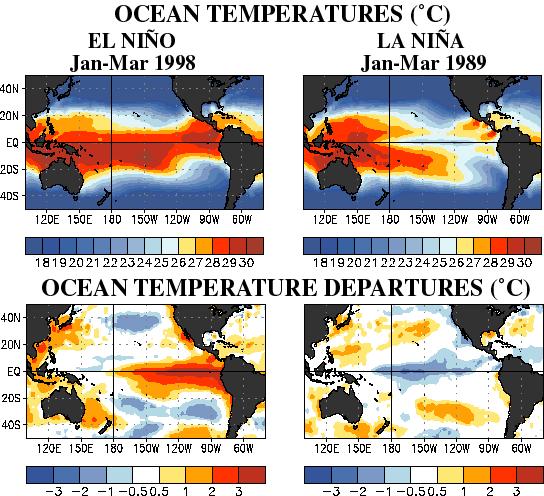 SST (Sea Surface Temperatures) and Anomalies Maps during southern summer