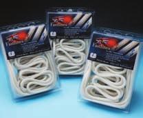 Braided covers are white nylon or high tenacity polypropylene colours.