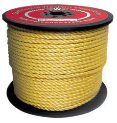 3 Strand 3 Strand Monofilament Polypropylene This rope exhibits excellent resistance to oil, rot and most common chemicals. The 3 strand construction offers high strength with moderate stretch.