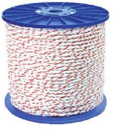 High strength, low stretch and good resistance to abrasion and UV light. This rope floats and will not absorb water.