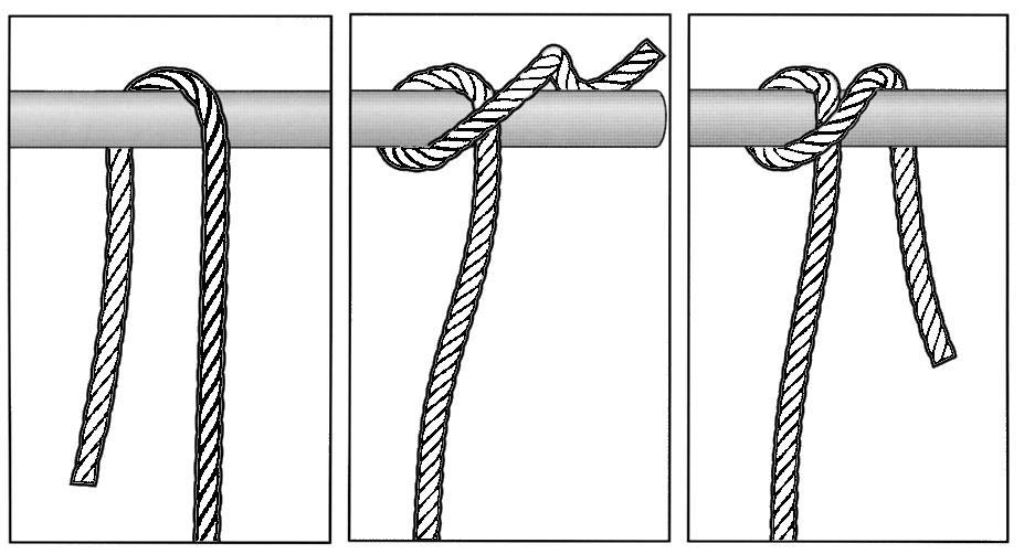 You can also tie the Clove Hitch on the bight (in the middle of the rope) by casting 2 loops in the same