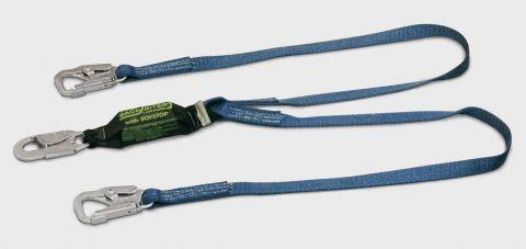 Positioning Lanyard These clip to both sides of waist D rings so the center clip can attach to ladder rungs or rebar.