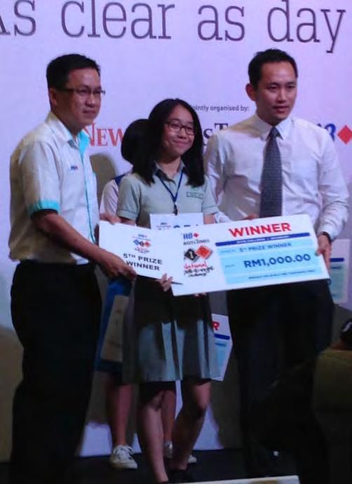 Achievements Ashley Loh Siew Ting (F 4Sc Phi) won fifth