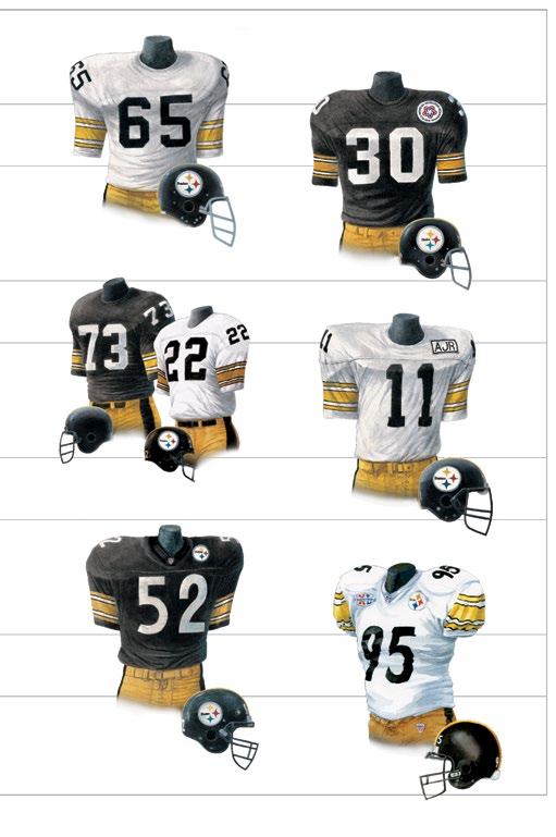 Steelers All-Time Uniforms 1975 1974 1988 1978 2000 2005 MEDIA