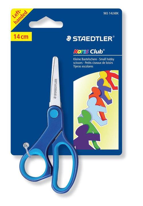 STAEDTLER SCISSORS (14CM) LEFT-HANDED SCISSORS 14cm Left-handed childd scissors Comfortable molded soft silicone grips, designed for