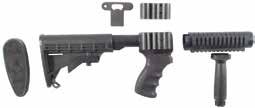 SHOTGUN stocks Model Pistol grip stock of rugged, fiberglass-reinforced nylon polymer has a short 12 1 /2" (31.