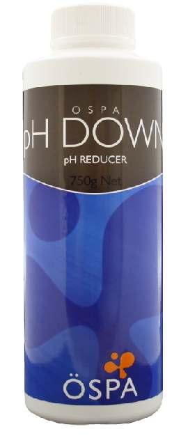 ph down White beads. Sodium Bisulphate 750 g Slowly lowers ph. Safer than hydrochloric acid. Prevents corrosion of equipment. Protects spa surface.