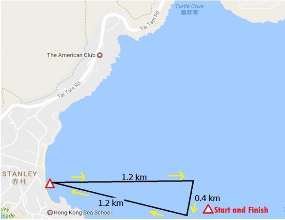 SHORT COURSE (2.8km): 2017 ICF Canoe Ocean Racing World Championships Start and Finish Point: Stanley Beach Competitor should bring their own SUP.