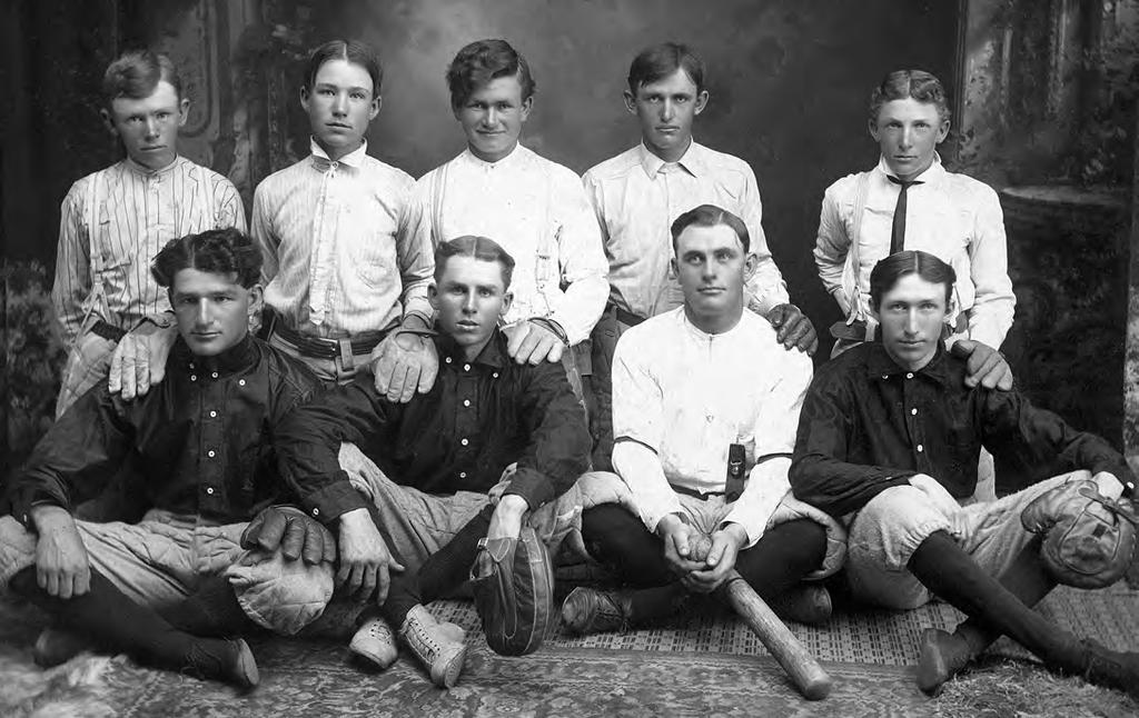 The Brady High School baseball team of 1905 did not appear to have a standard uniform, but it included future Nebraska