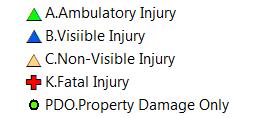 Angle 7566 10/30/2013 Property Damage Only 1. Rear End 11288 3/4/2013 Property Damage Only 2. Angle 11983 3/7/2013 Injury C 1. Rear End 12145 3/9/2013 Property Damage Only 1.