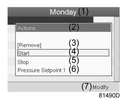 (1) Monday (2) Modify A new pop-up window opens.