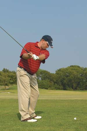 The Wider Swing Drill A good way to develop a wider swing is to flatten the swing plane by lining up 20 to 30 yards left of the actual target and swinging the club on a path out to the target itself.