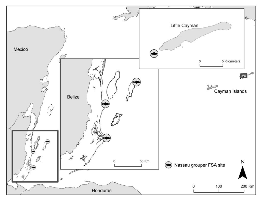 36 temperature at these three active sites: Gladden Spit, Sandbore and Little Cayman West, and a historically major spawning site, Caye Glory as a control site (Figure 2.9)