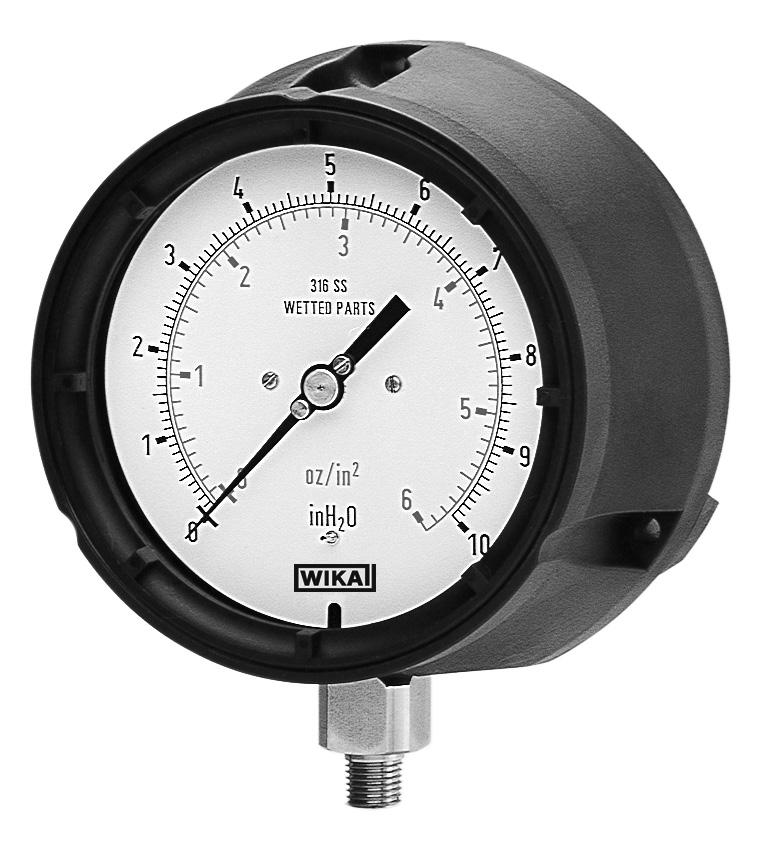 LOW PESSUE GAUGES Mechanical Pressure > Low Pressure Gauges > 6X2.34 Type 6X2.34 WIKA type 6X2.34 low pressure process gauges offer accurate readings in harsh ambient conditions.