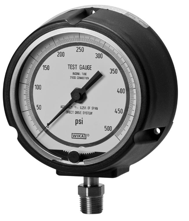 TEST GAUGES Mechanical Pressure > Test Gauges > 332.34DD MECHANICAL PESSUE Type 332.34DD WIKA type 332.34DD direct drive test gauge features a direct drive, movementless pressure system.