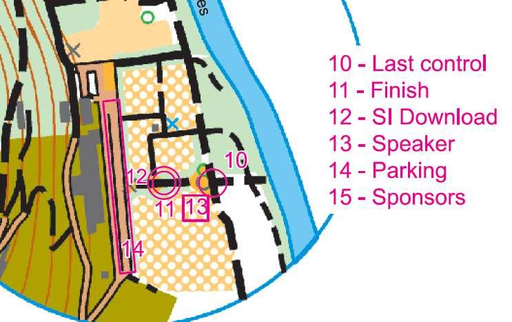 Map of Arena Embargo out of bounds: the finish arena adjacent to the Termas building is not out of bounds