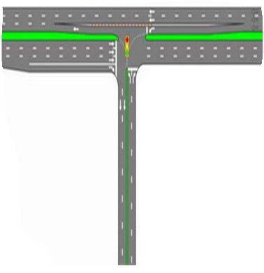 A-41 CONTINUOUS GREEN-T (CGT) * The design provides free-flow operations in one direction on the major street and can reduce the number of approach movements that need to stop to three by using