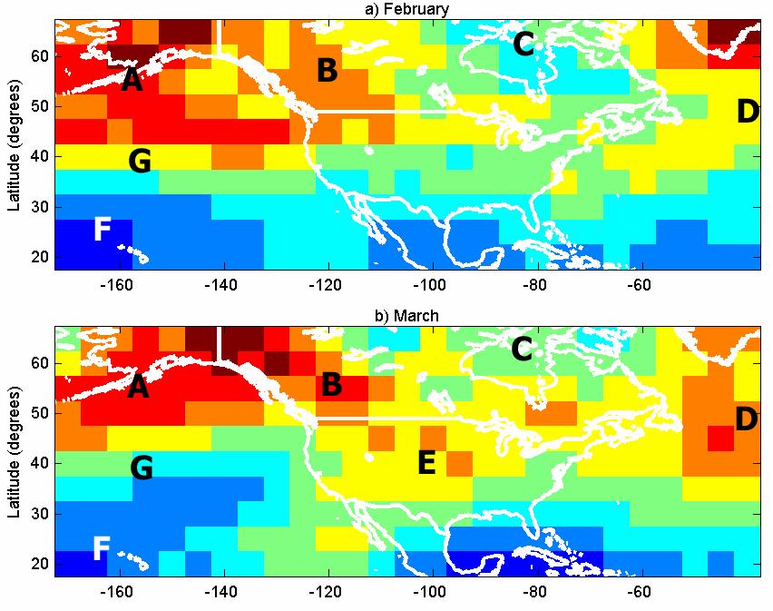 Application to the spring ozone maximum Distribution of TF