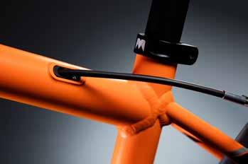 We offer a lightweight alloy frame with mini V-brakes and internal cable
