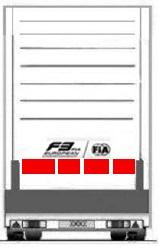 Truck identification (SCHEMATIC DRAFT) Front The FIA / F3 sticker (the smaller one) is to be affixed in the