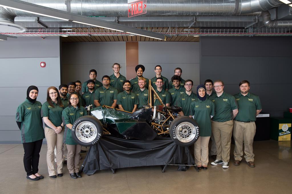 Wayne State Formula SAE, Warrior Racing, is a non-profit, student organization that designs, manufactures, and races with a small, formula-style car.