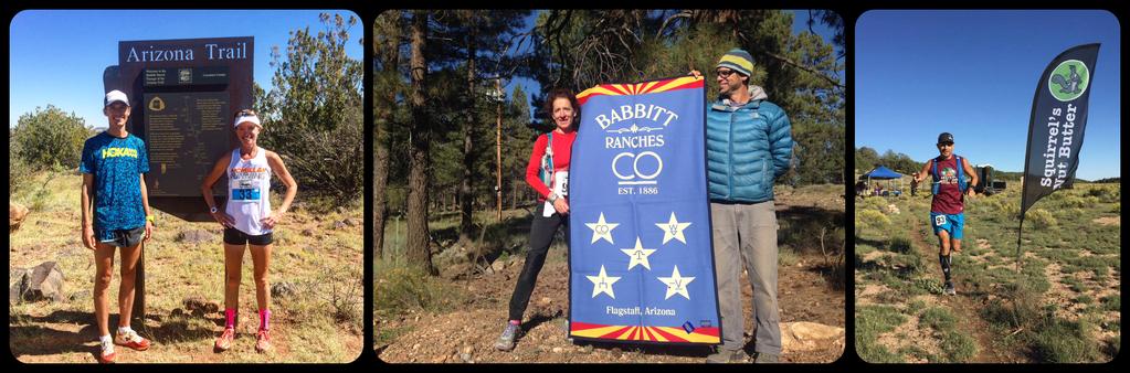Flagstaff to Grand Canyon 100 Welcome! From left to right: 2016 55K winners Jim Walmsley and Katie McGee.