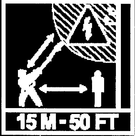 falling objects Do not operate closer than 15 M (50 ft.