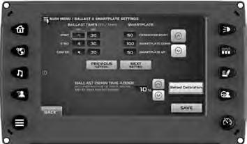 Ballast/Smartplate Settings On the Main Menu screen, touch [Ballast/Smartplate Settings] to access the Ballast/Smartplate Settings screen.