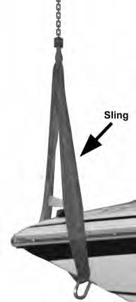 Temporary Hoisting Correct Hoisting If the boat ever needs to be hoisted, special attention should be given to the following recommendations: Hoist the boat using a horizontal lifting bar