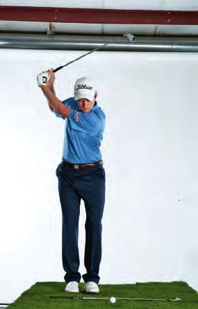 initiate the downswing with your feet and legs, your weight shifting