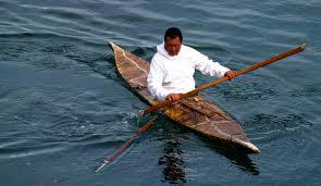 Kayaks were wood-frame boats covered in seal skin, made for only one person.