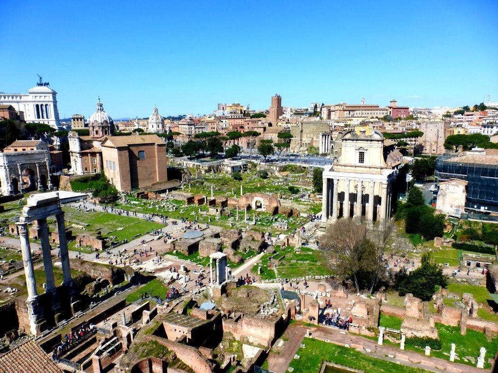 View of the Forum from above Excavation efforts began in the 18th century and continue on today.