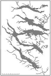 b, Map of the Wood system showing streams supporting anadromous salmon populations.